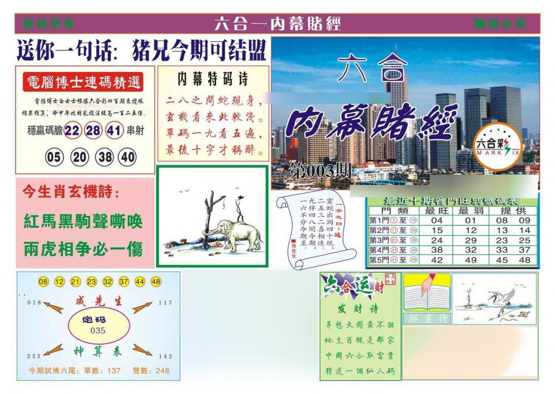 003期内幕赌经[图]