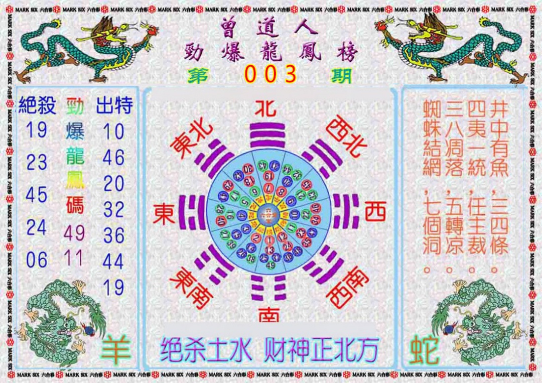 003期曾道人劲爆龙凤榜[图]