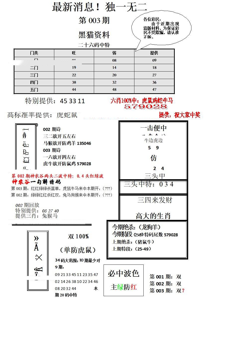 003期独一无二[图]