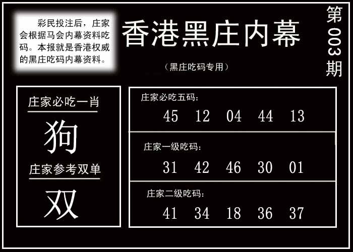 003期香港黑庄内幕[图]