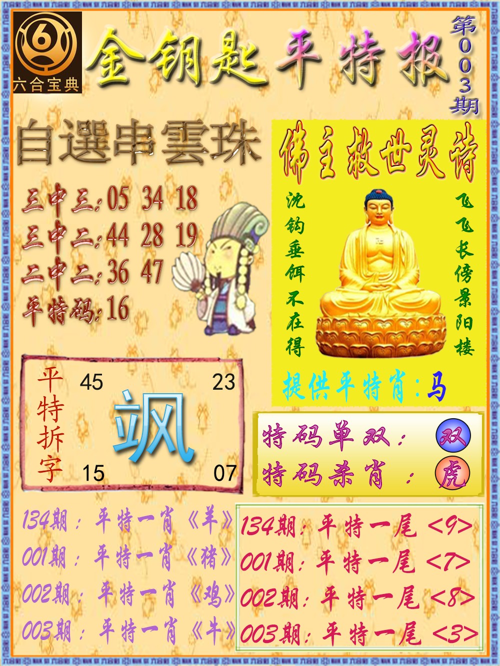 003期金钥匙平特报[图]
