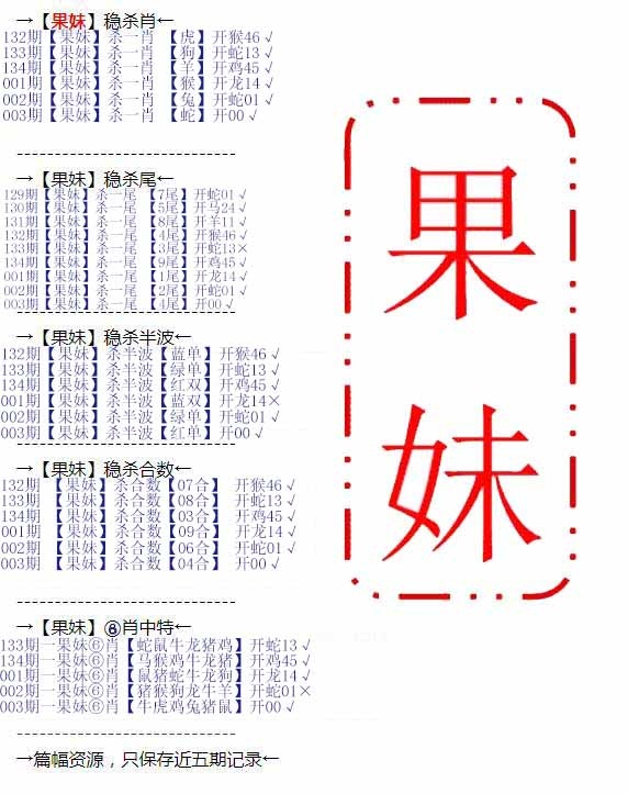 003期果妹心水[图]